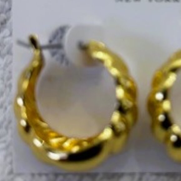 Kate Spade gold tone pierced "French Twist" earrings NWT - Picture 5 of 5